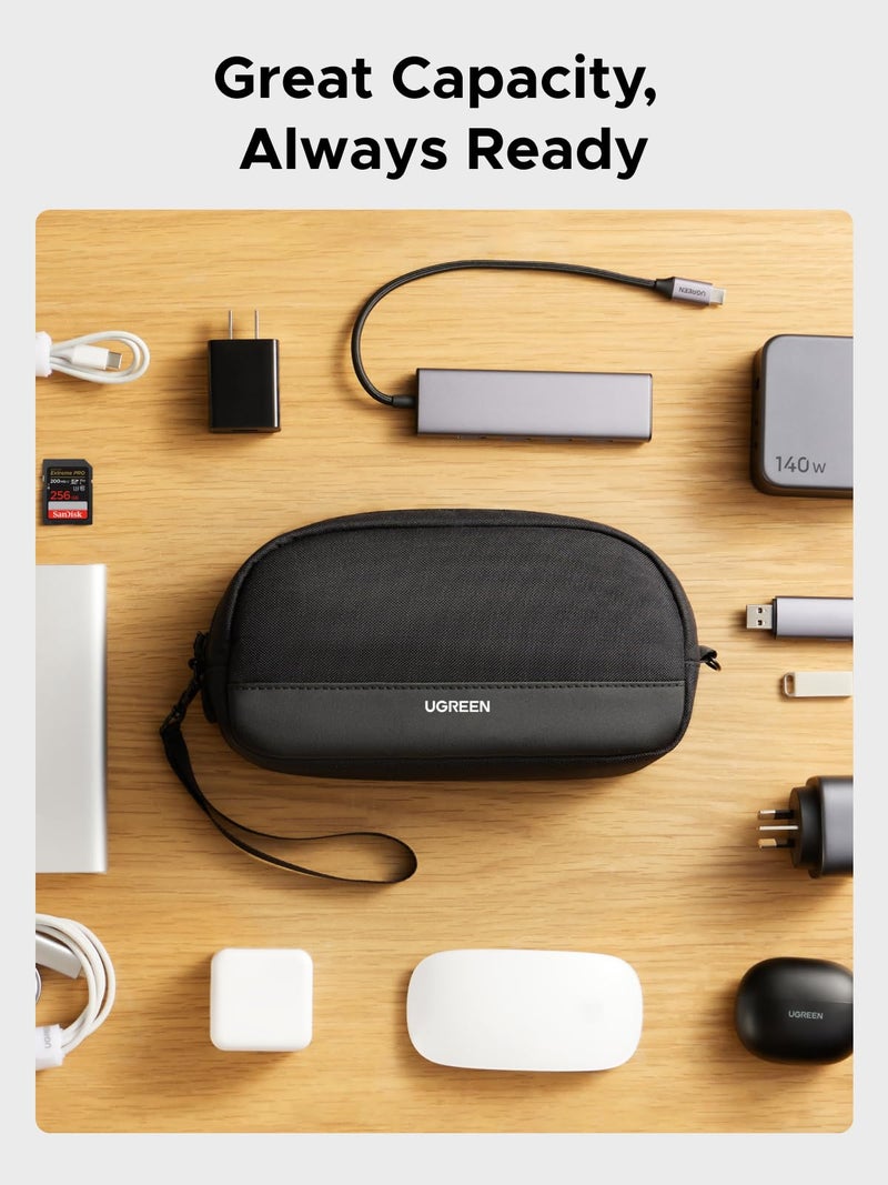 UGREEN Electronics Organizer Travel Case Bag Multifunctional Organizer Carrying Case for Cables, Cord, SD Card, Earbuds, Charger, USB Adapter, Electronic Accessories Small Size - Image 2