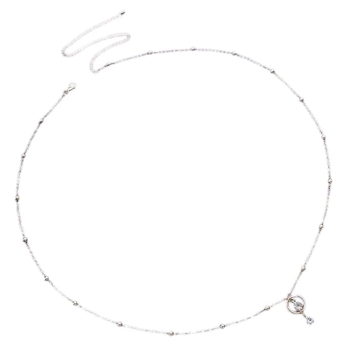 FAMEZA Women’s Rhinestone Waist Body Chain | Crystal Belly Chain with Dangling Navel Ring Beads | Adjustable Bikini Waist Jewelry for Beach, Party, Nightclub, Festival and Daily Fashion (Golden) - Image 5