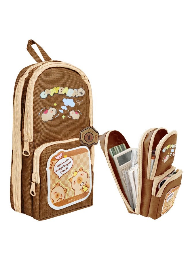 فنبلاست حقيبة أقلام فن بلاست، حافظة أقلام أنيقة، حقيبة أقلام قماشية قابلة للتعليق بسعة كبيرة، حقيبة لطيفة بطابع كرتوني للأطفال، حقيبة أقلام كاواي (عشوائي) - Image 1