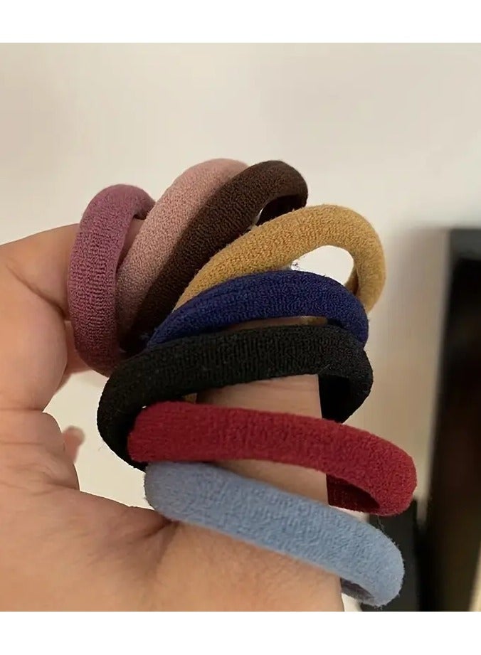 Ucanbe 100pcs Rubber Band Ponytail Hair Tie, Polyester Woven Normal Hair Style - Image 2