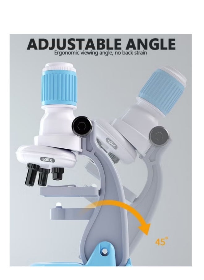 MIXDE Kids Microscope Science Microscope Kits Little World Science Kits Beginner Microscope Kit with LED 200X, 600X and 1200X Magnification Kids Educational Toy Preschool Science Toy  - Image 3