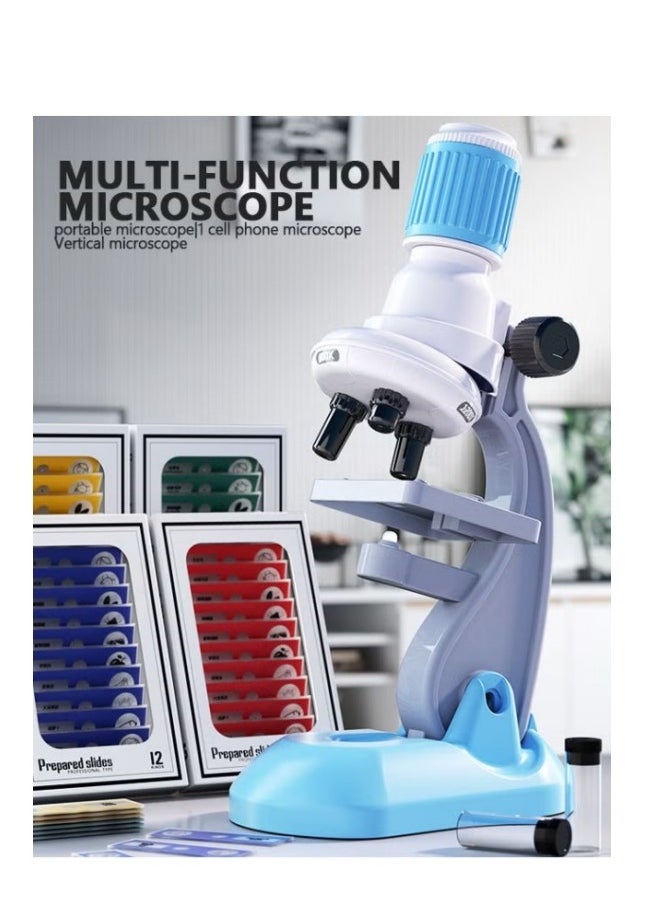 MIXDE Kids Microscope Science Microscope Kits Little World Science Kits Beginner Microscope Kit with LED 200X, 600X and 1200X Magnification Kids Educational Toy Preschool Science Toy  - Image 2