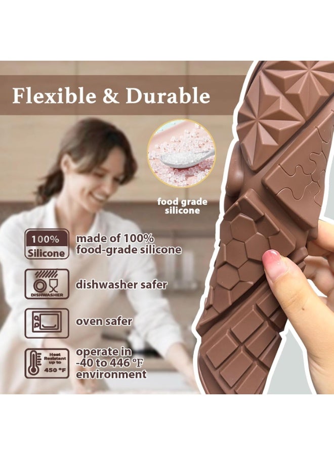  سي تي زد قالب سيليكون لألواح الشوكولاتة – تصميم بازل، خلية نحل، حجر ونقوش هندسية | قطعة واحدة | غير لاصق وآمن للطعام لصنع الحلوى والصابون - Image 3