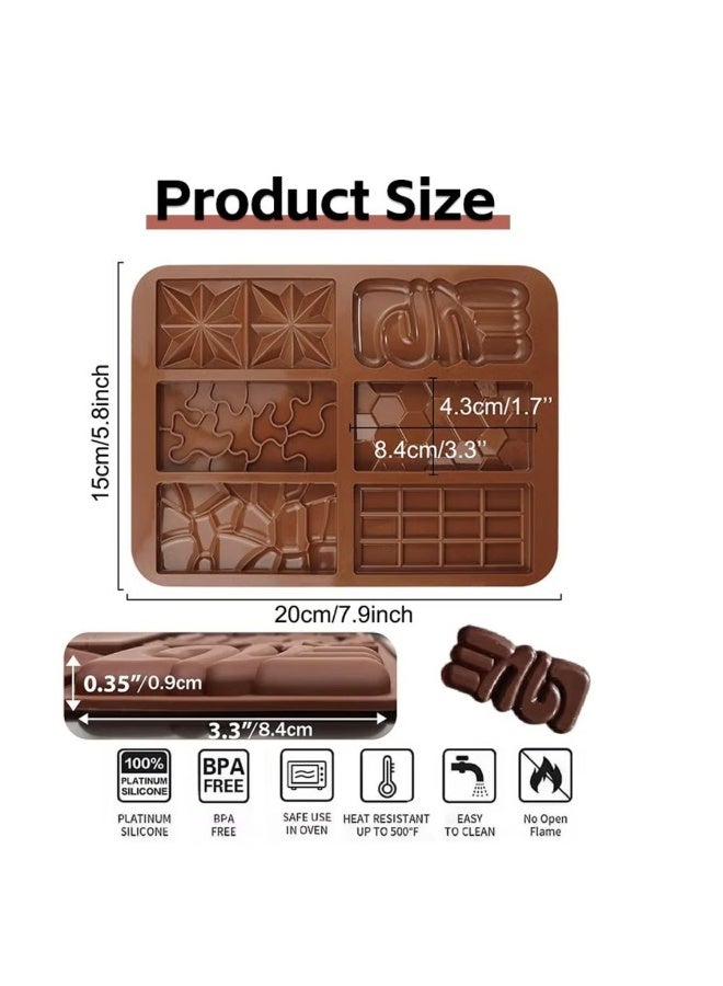  سي تي زد قالب سيليكون لألواح الشوكولاتة – تصميم بازل، خلية نحل، حجر ونقوش هندسية | قطعة واحدة | غير لاصق وآمن للطعام لصنع الحلوى والصابون - Image 2