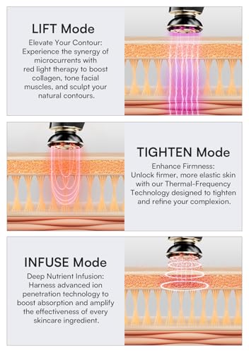INIA 3-in-1 Red Light Therapy for Face and Neck Beauty Device for Puffiness & Skin Firming Skincare Tool (Black) - Image 3