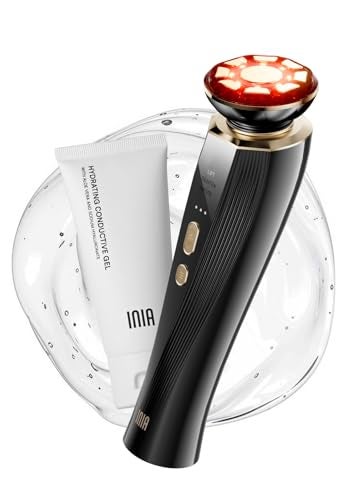 INIA 3-in-1 Red Light Therapy for Face and Neck Beauty Device for Puffiness & Skin Firming Skincare Tool (Black) - Image 1