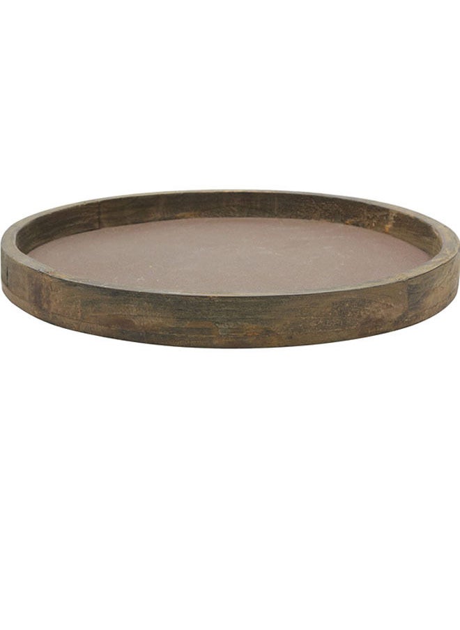 Rock Pow - Rustic Natural Wood and Metal Candle Holder Tray, Home Decor Accessories for the Coffee Table and Dining Table, Brown - Image 1