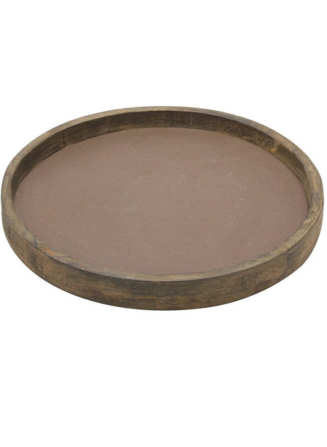 Rock Pow - Rustic Natural Wood and Metal Candle Holder Tray, Home Decor Accessories for the Coffee Table and Dining Table, Brown - Image 1