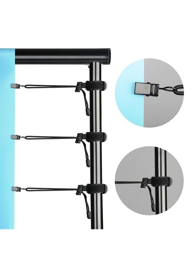 SLOW DOLPHIN Backdrop Background Muslin String Clips Holder Multifunctional for Photo Video Photography Studio 12 Pack, Black  - Image 2
