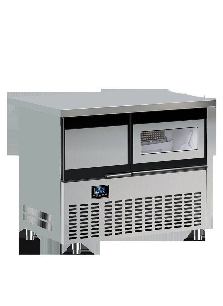 Generic Refrigeration Workbench Compressor Refrigerated Milk Tea Shop Restaurant Kitchen One Piece Ice Making Machine. 