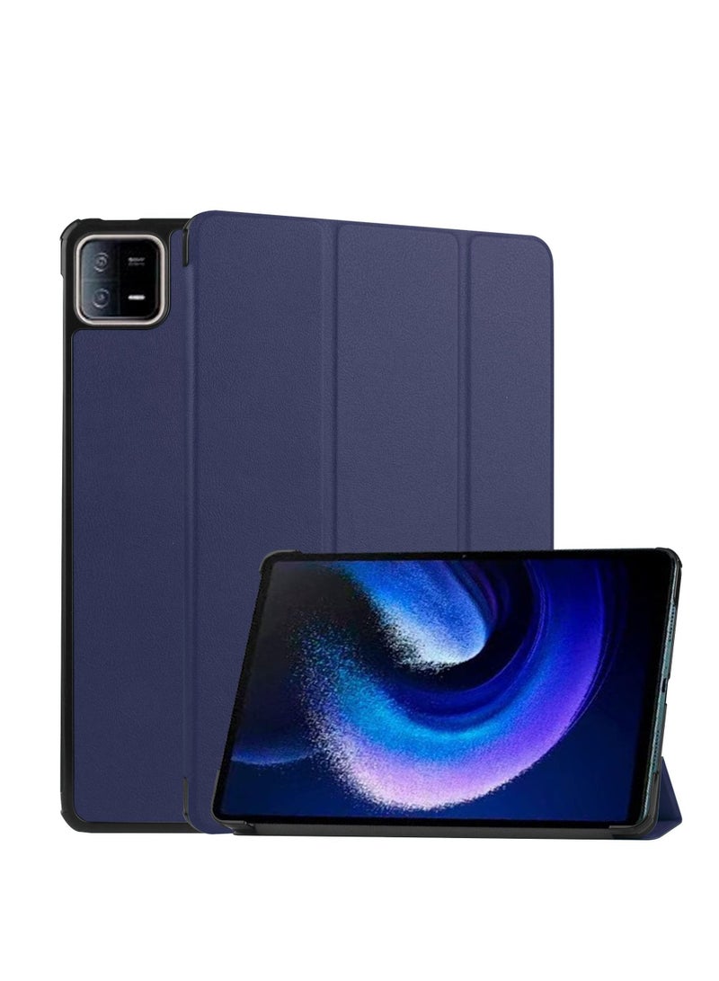 Case for Xiaomi Pad 6/6 Pro 11 Inch Released 2023 Tri Fold Slim Lightweight Hard Shell Smart Protective Cover with Multi-Angle Stand for Xiaomi Pad 6/6 Pro 11 Inch (Blue) - Image 1