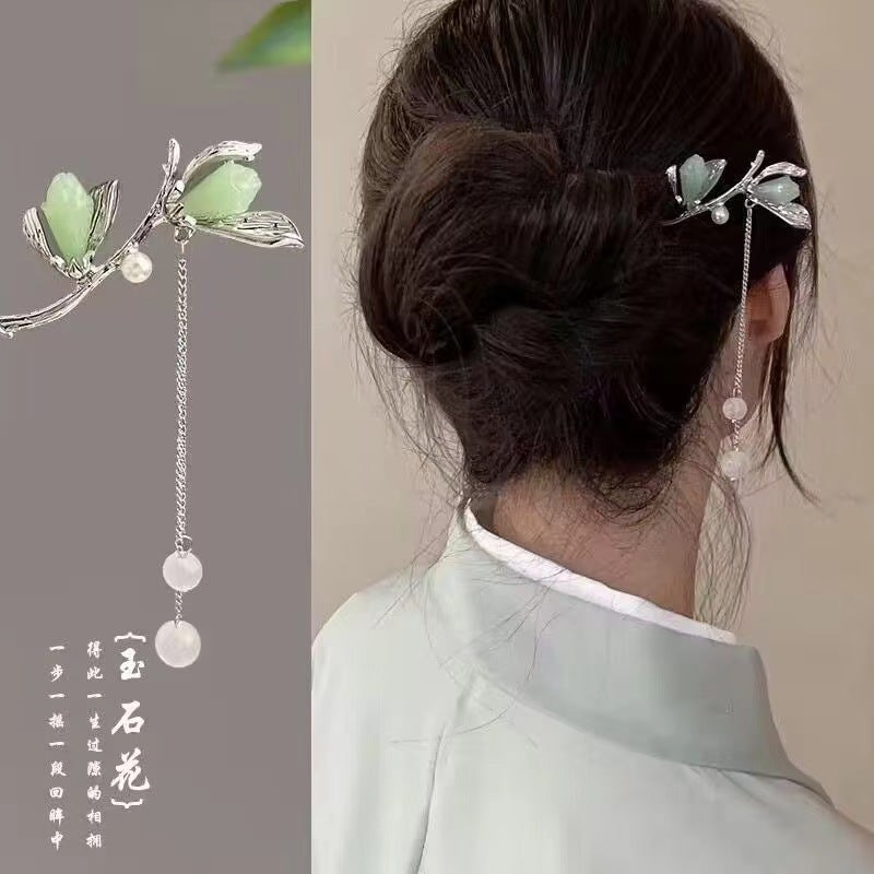 Generic Elegant Tassel Hairpin with Traditional Chinese Style Qinghe 