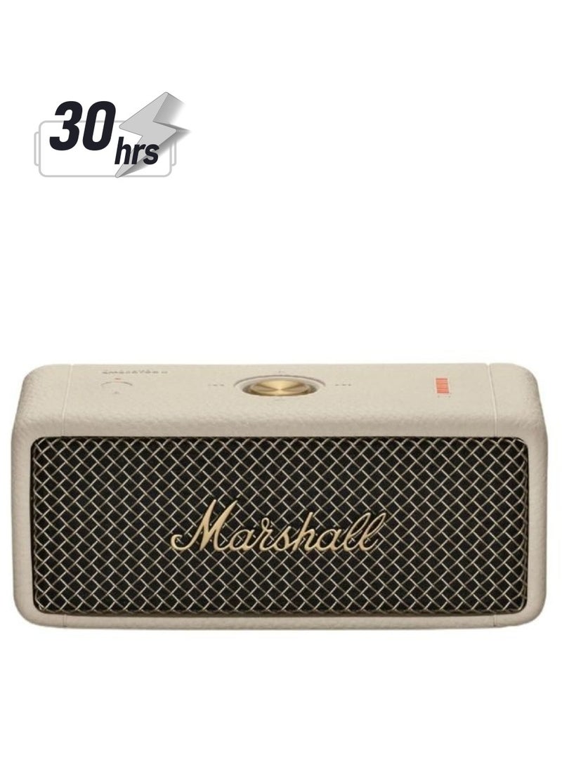 Marshall Emberton 2 Portable Bluetooth Speakers - Water Resistant Wireless Speakers Portable Speaker 30 Hour of Playtime Cream - Image 1