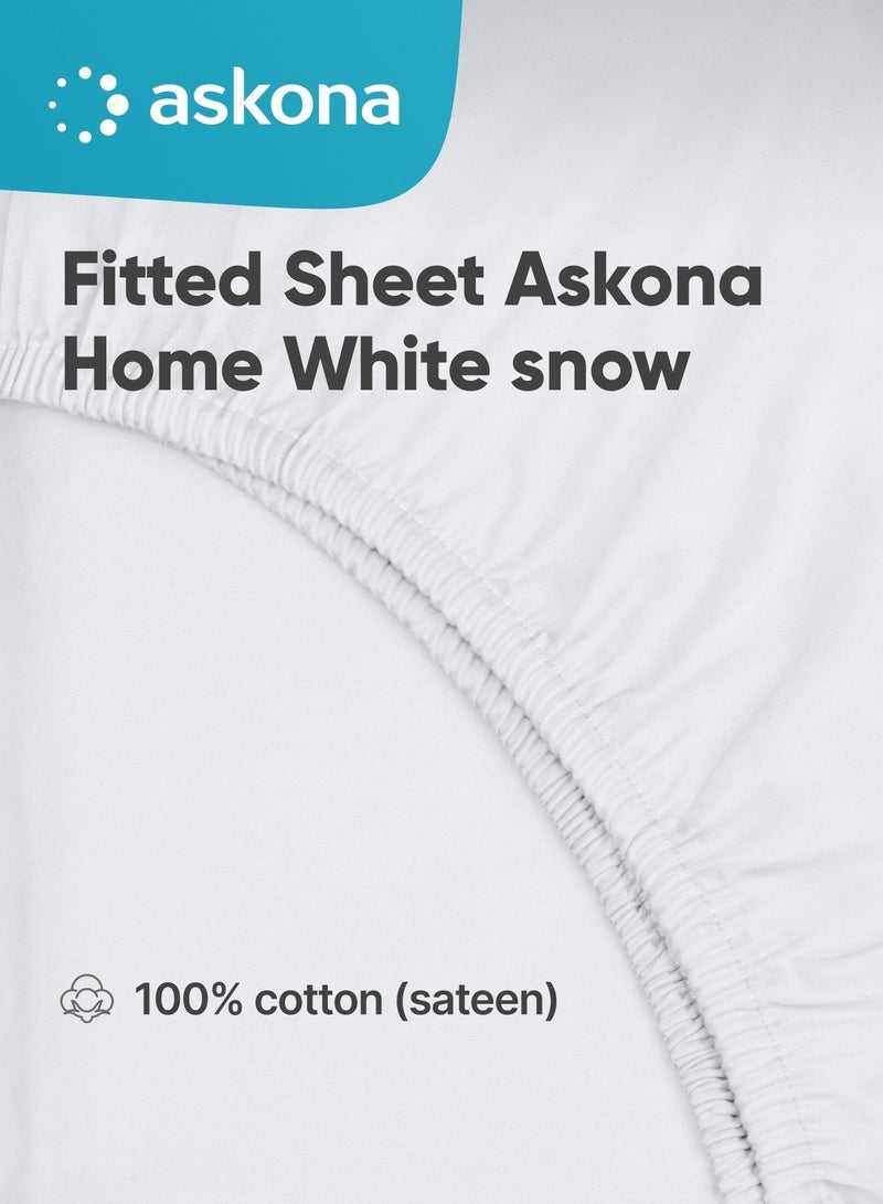 Askona Fitted Sheet 160x200 Askona Home White Snow - Image 1