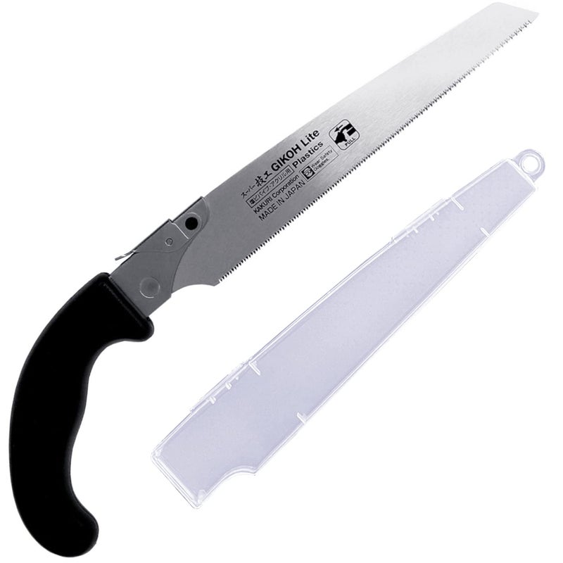 KAKURI Japanese Hand Saw [PVC Pipe, Plastic] 8-1/4" Japanese Pull Saw with Blade Cover, Made in JAPAN - Image 1