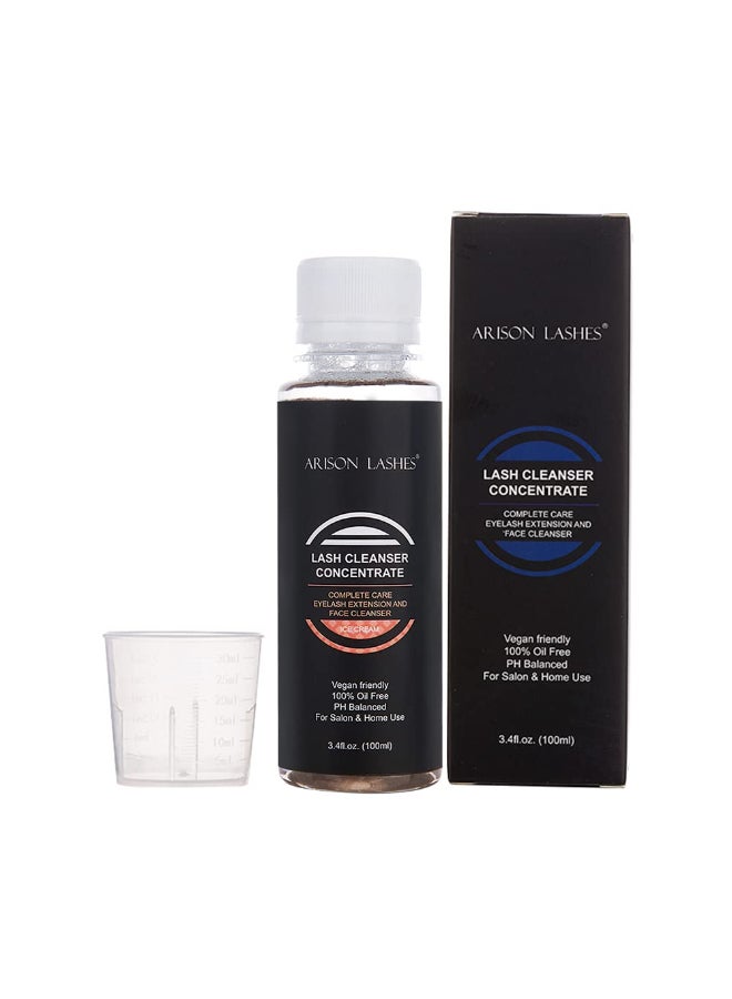 ARISON LASHES Eyelash Cleanser Concentrate 100ml Lash Extensions Shampoo Natural Foaming Cleanser DIY Nonlrritating Wash for Extensions Lashes with Salon Home CareMakes 20 Bottles 60ml lash Shampoo ICECream - Image 3
