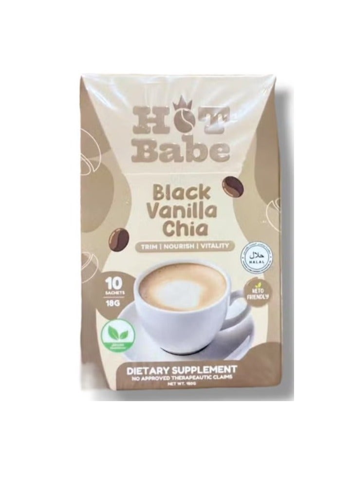 Hot Babe Black Vanilla Chia Dietary Supplement 10 x 18g - Image 2