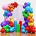 YMSZ Rainbow Colorful Balloons Arch Kit 136pcs Red Blue Green Yellow Party Balloons with Different Size for Birthday Baby Shower Anniversary Party Decorations - Image 2