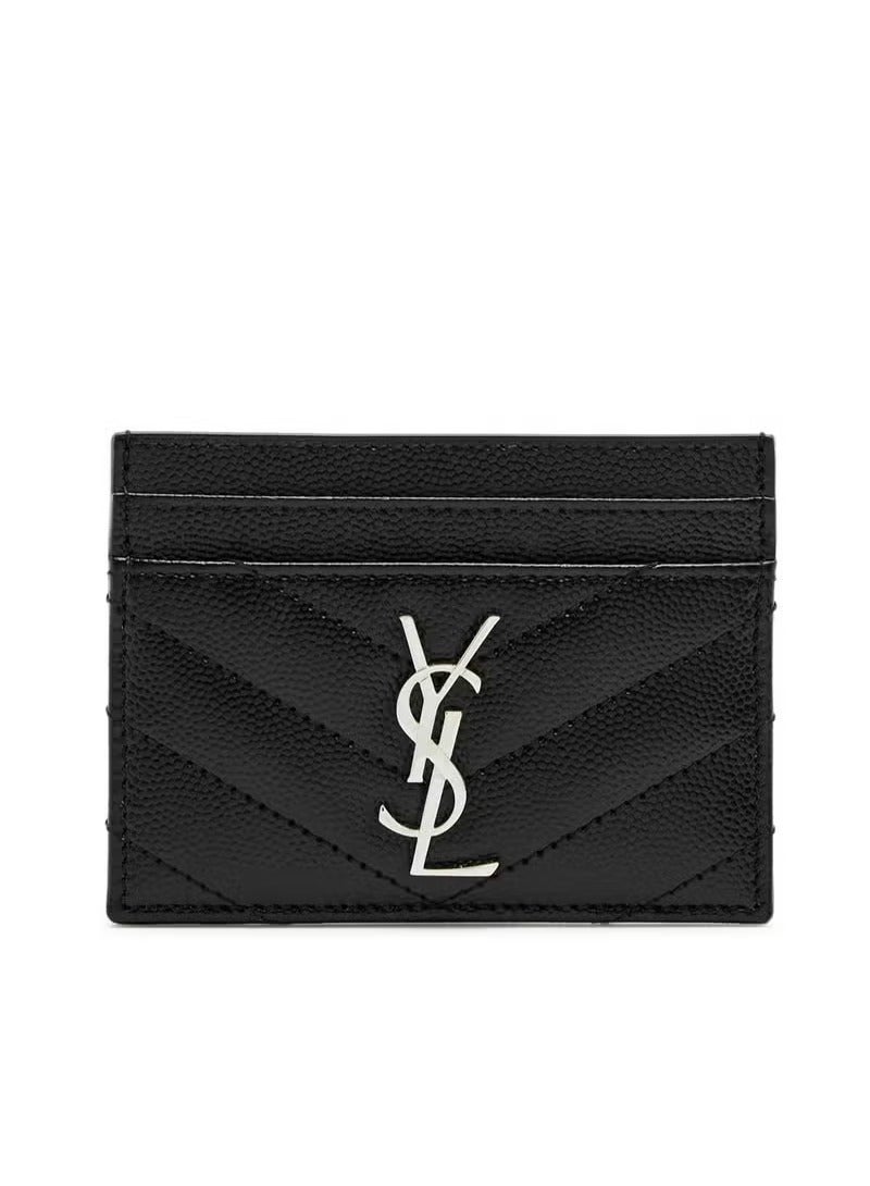 Yves Saint Laurent SAINT LAURENT Logo Leather Card Holder 10.5*7.5*0.5  - Image 1