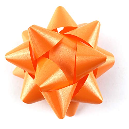 Worlds Orange Confetti Gift Bows Star Gift Bows for Christmas Gift Wrap Bows 3-3/4" Inch(15 Pack) - Image 4