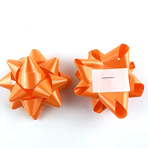 Worlds Orange Confetti Gift Bows Star Gift Bows for Christmas Gift Wrap Bows 3-3/4" Inch(15 Pack) - Image 5