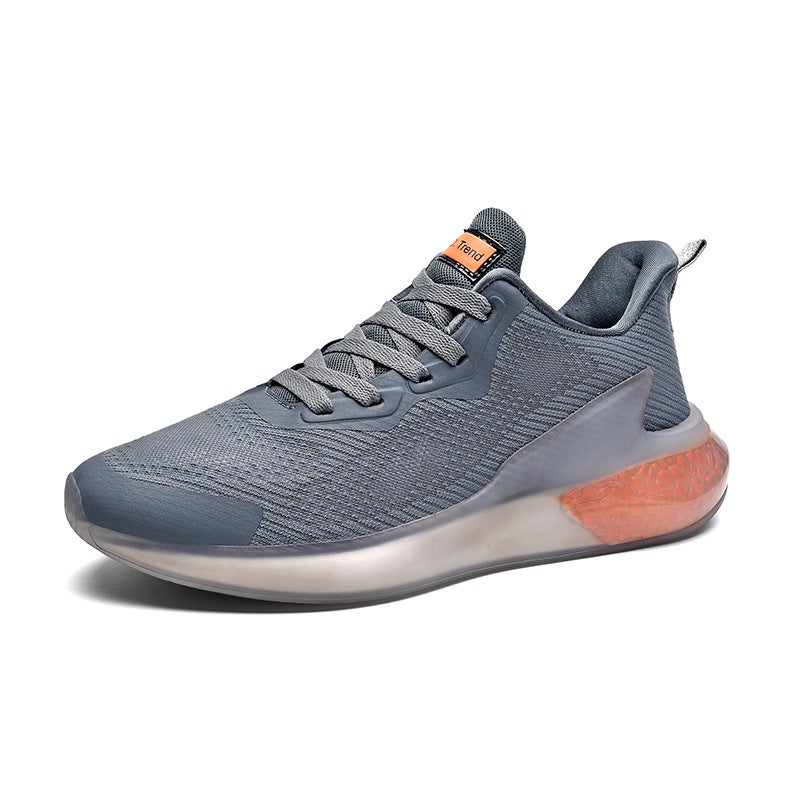 Popcorn Alpha Coconut Mens Running Shoes Soft Sole Lightweight Breathable Mesh Sports Sports Trendy Shoes Non-slip Gray