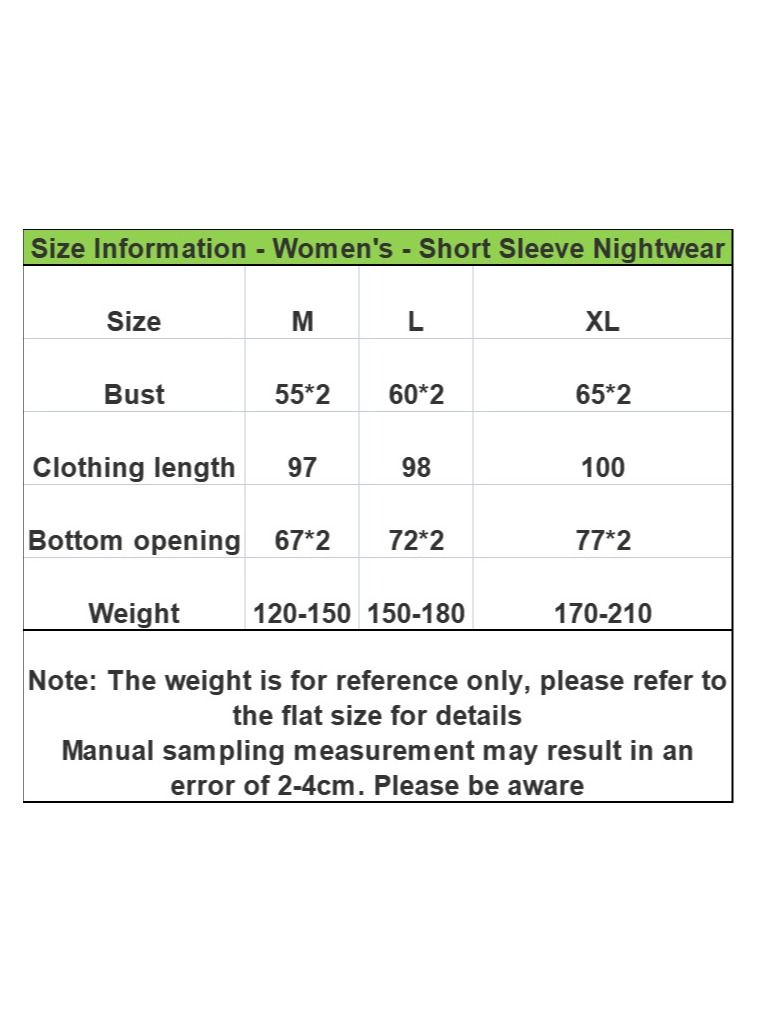 Cute Cartoon Cotton Homewear Knitted Sweet Large Short Sleeve Round Neck Pajamas - Image 2