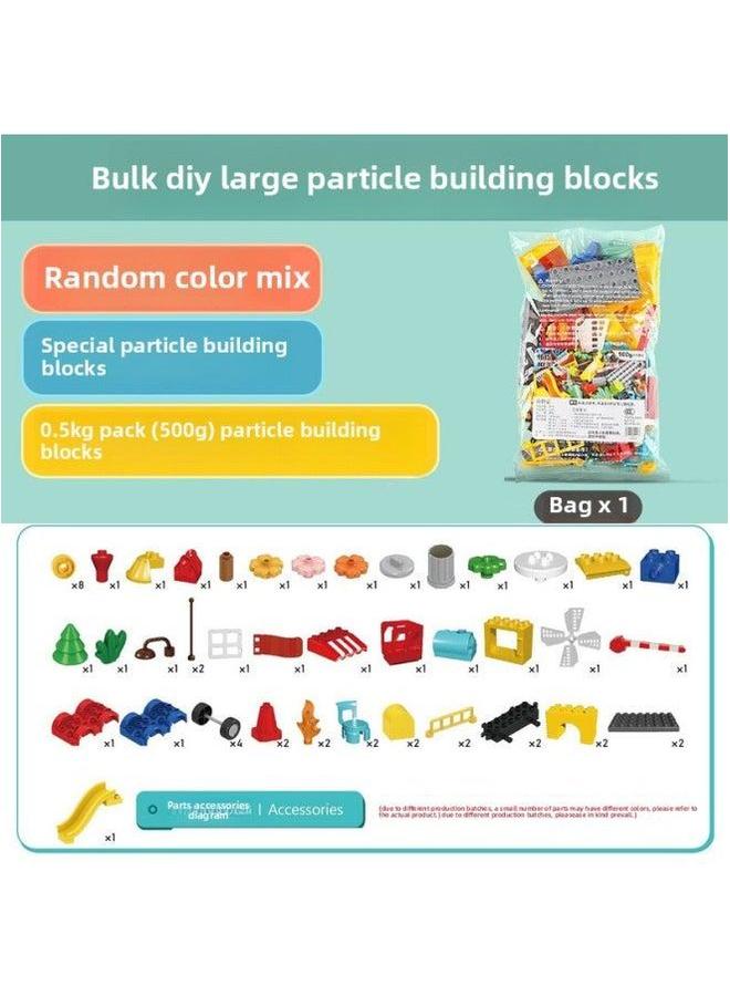 Feile Diy Large Particle Building Blocks Random Mixed 1 Jin Pack Basic Particles Slide Wall-Color:Bulk Special 1kg  - Image 1