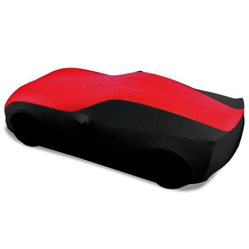 SR1 Performance C7 Corvette Indoor Car Cover Custom Fit Ultraguard Stretch Satin Sport Series Dust Proof High End with Storage Bag for 20142019 Stingray Z51 Z06 Grand Sport Corvettes RedBlack