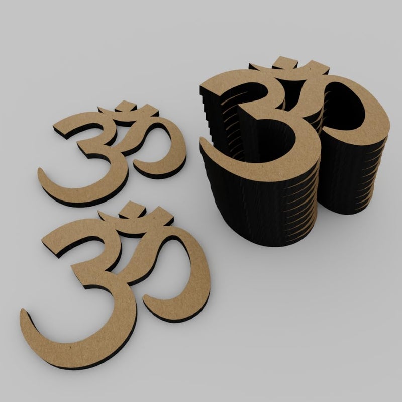 PICRAZEE Mdf Diy Cutouts Aum (12 Pcs) Plain Mdf Blank Cutouts For Diy, Artwork, Decoupage, Resin Art, Craft Project, Home Office Festive Décor (5.5Mm Thick) ,Brown - Image 3