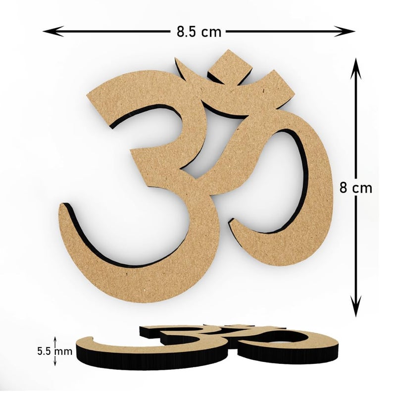 PICRAZEE Mdf Diy Cutouts Aum (12 Pcs) Plain Mdf Blank Cutouts For Diy, Artwork, Decoupage, Resin Art, Craft Project, Home Office Festive Décor (5.5Mm Thick) ,Brown - Image 4