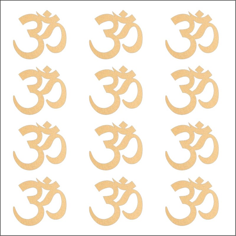PICRAZEE Mdf Diy Cutouts Aum (12 Pcs) Plain Mdf Blank Cutouts For Diy, Artwork, Decoupage, Resin Art, Craft Project, Home Office Festive Décor (5.5Mm Thick) ,Brown - Image 2