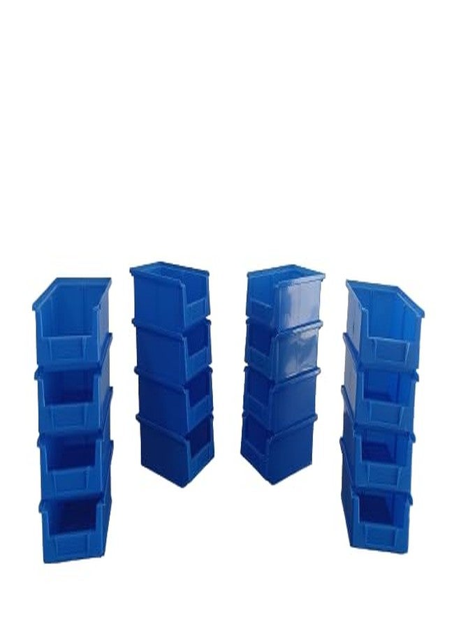Avsar AE FPO Crate Bin 5, Stackable Durable Polypropylene Storage Bins with Anti-Slip Base, Hangable Rear Lip, Blue, Pack of 16 - Image 1