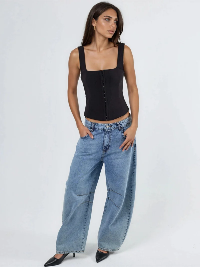 Hiccup Black Bengalin Strappy Top for Women | Best Price UAE