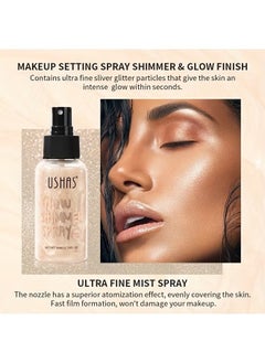 Ushas Glow Shimmer Spray - Shimmer Body Oil Liquid Easy to Push Away Natural Moisture Glitter Face Brightening Glow Pearl Highlighter Illuminator Shine Contouring Makeup for Face and Body #02  - Image 3