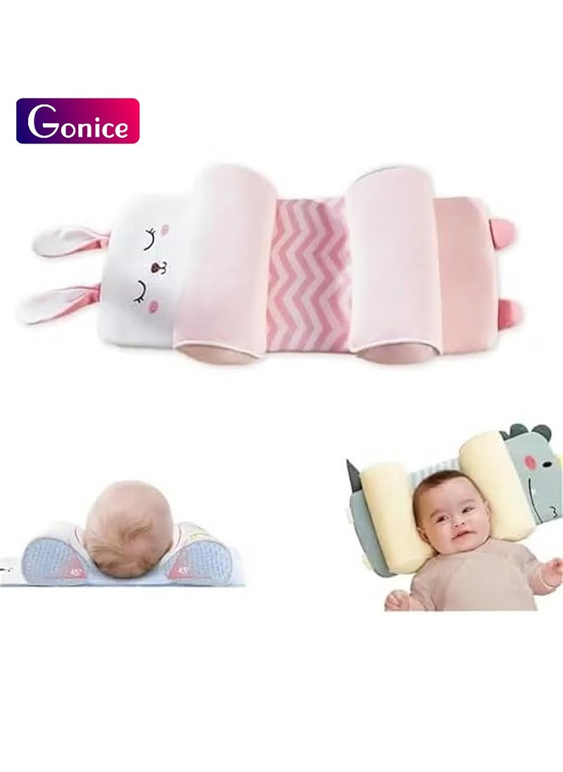 Gonice Baby Head Shaping Pillow, Newborn Pillow to Prevent Flat Head, Baby Head Pillow,Flat Head Baby Pillow, Baby Sleeping Pillow, Baby Pillows for Sleeping for 0-3 Years (Rabbit)  - Image 1