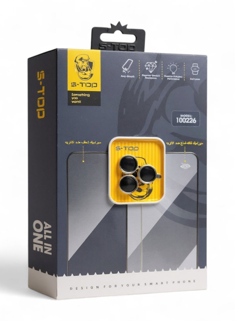 اس-توب بكج الحماية الكاملة الجديد لـ آيفون 13 برو (iPhone 13 Pro) مع كفر يدعم الشحن اللاسلكي (MagSafe) حماية كاملة لجهازك ضد الخدوش والسقوط, الكل في واحد (ALL IN ONE), البكج الأصلي من S-TOP - Image 1