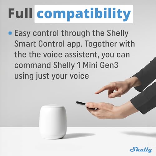 Shelly 1 Mini Gen3 | WiFi Smart Switch Relay 1 Channel 8A | Home Automation | Bluetooth Gateway | Compatible with Alexa & Google Home | iOS Android App | No Hub Required | Dry Contacts - Image 5