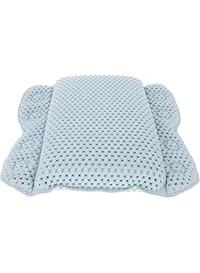Blue PVC Foam Bath Pillow with Suction Cups Non Slip Tub Head Rest Cushion - Image 1