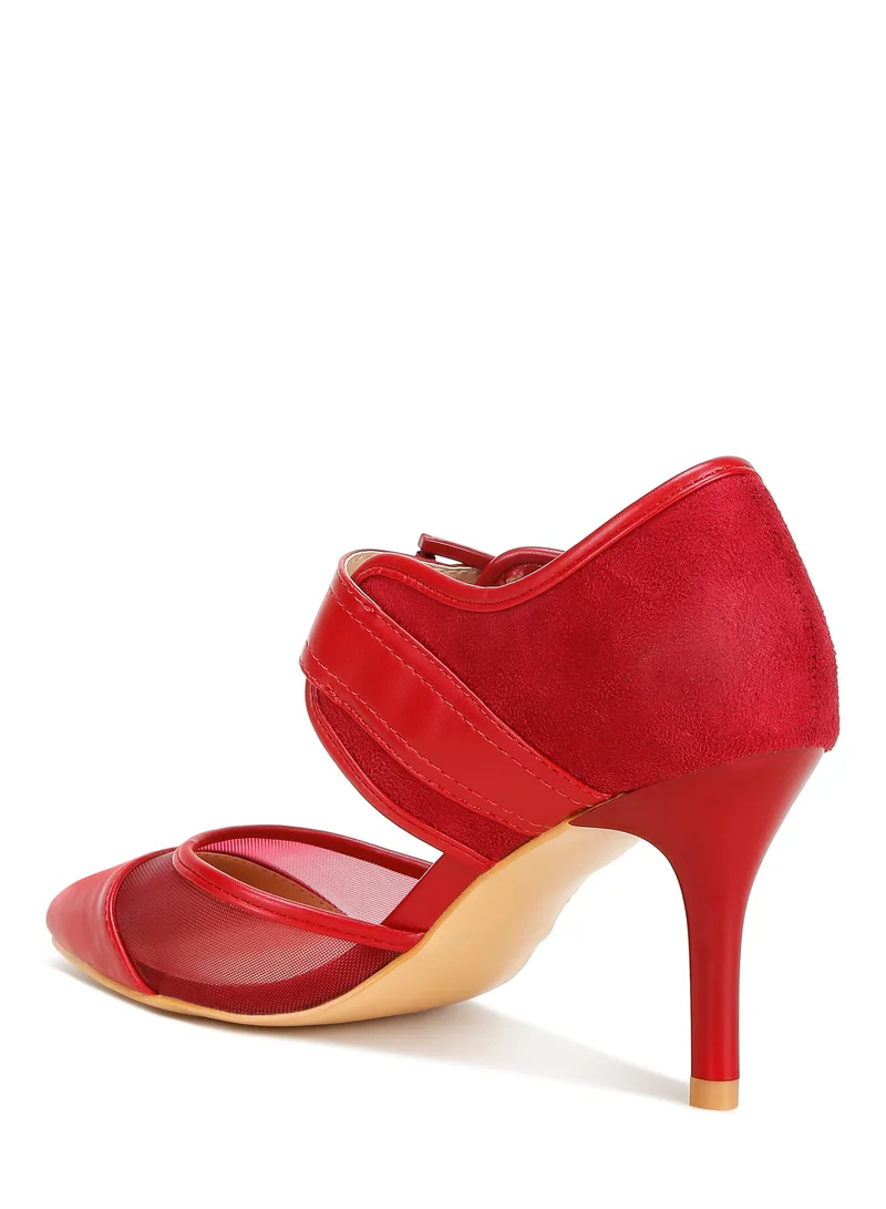 London Rag Burgundy Buckle Detail Pump Sandals