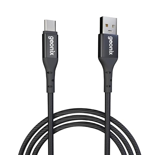 Geonix eForce C03 3A Type-C Fast Charging Cable, 1.2m Braided USB-C Data & Charging for Android Smartphones, Tablets, Laptops – Quick Charge & High-Speed Sync (Black) - Image 1