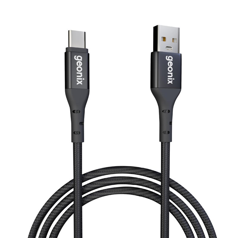 Geonix eForce C03 3A Type-C Fast Charging Cable, 1.2m Braided USB-C Data & Charging for Android Smartphones, Tablets, Laptops – Quick Charge & High-Speed Sync (Black) - Image 5
