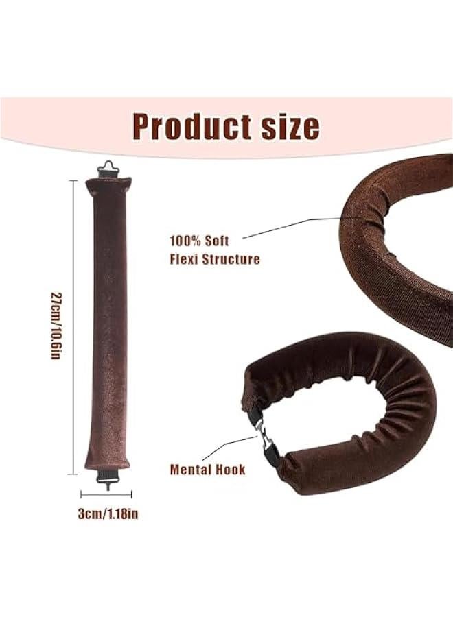 Beauenty No Heat Curling Rod,Velvet Rods with Hook for Blowout Curls,Heat Curlers with Scarf,Overnight Hair Curling Set for All Hair Types,Brown (brown, Large) - Image 2