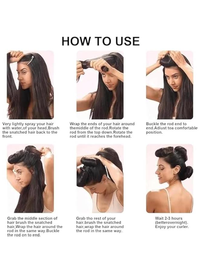 Beauenty No Heat Curling Rod,Velvet Rods with Hook for Blowout Curls,Heat Curlers with Scarf,Overnight Hair Curling Set for All Hair Types,Brown (brown, Large) - Image 3