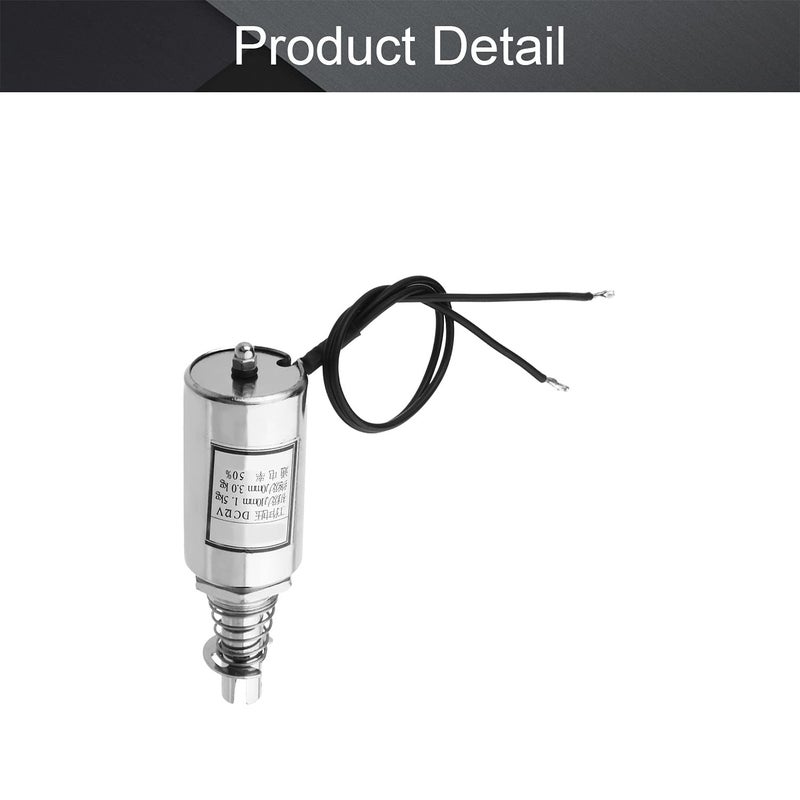 Fielect DC 12V 15N Push Pull Type Tubular Solenoid Electromagnet, Linear Motion, MQ8-Z15B-12V - Image 4