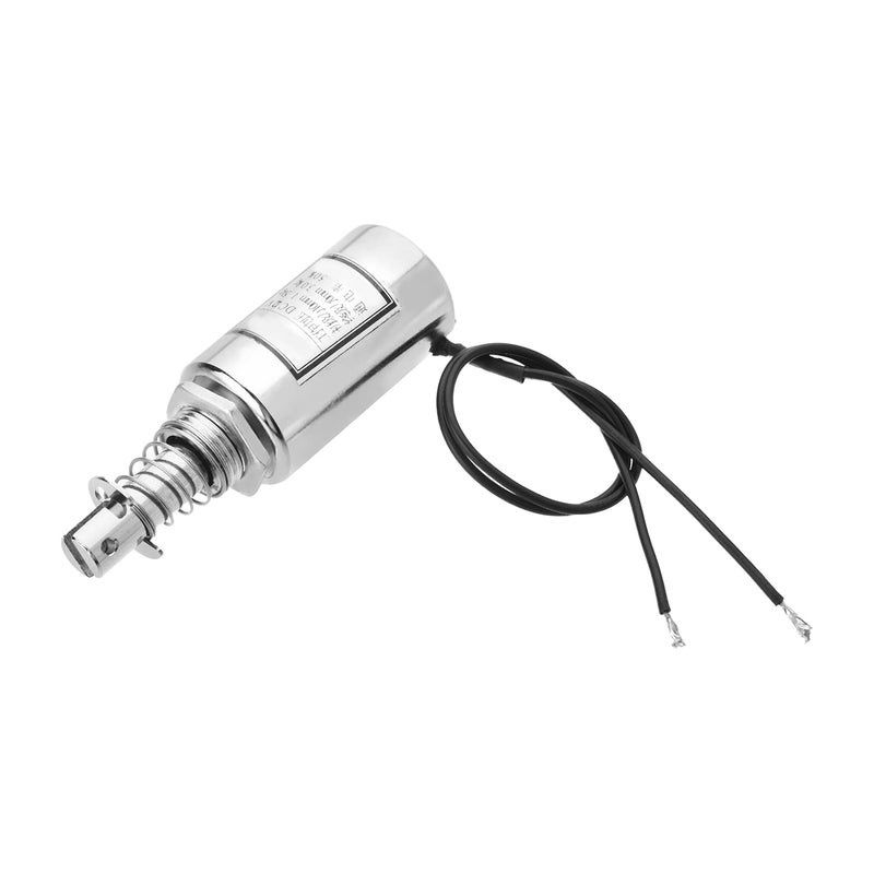 Fielect DC 12V 15N Push Pull Type Tubular Solenoid Electromagnet, Linear Motion, MQ8-Z15B-12V - Image 1