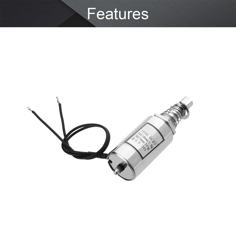 Fielect DC 12V 15N Push Pull Type Tubular Solenoid Electromagnet, Linear Motion, MQ8-Z15B-12V - Image 3