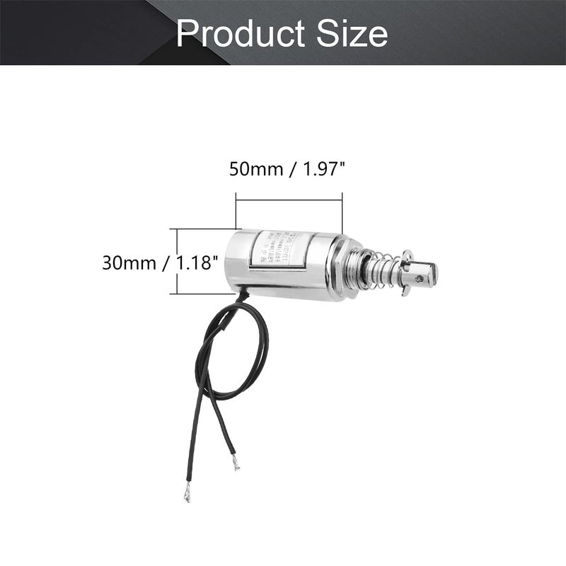 Fielect DC 12V 15N Push Pull Type Tubular Solenoid Electromagnet, Linear Motion, MQ8-Z15B-12V - Image 2