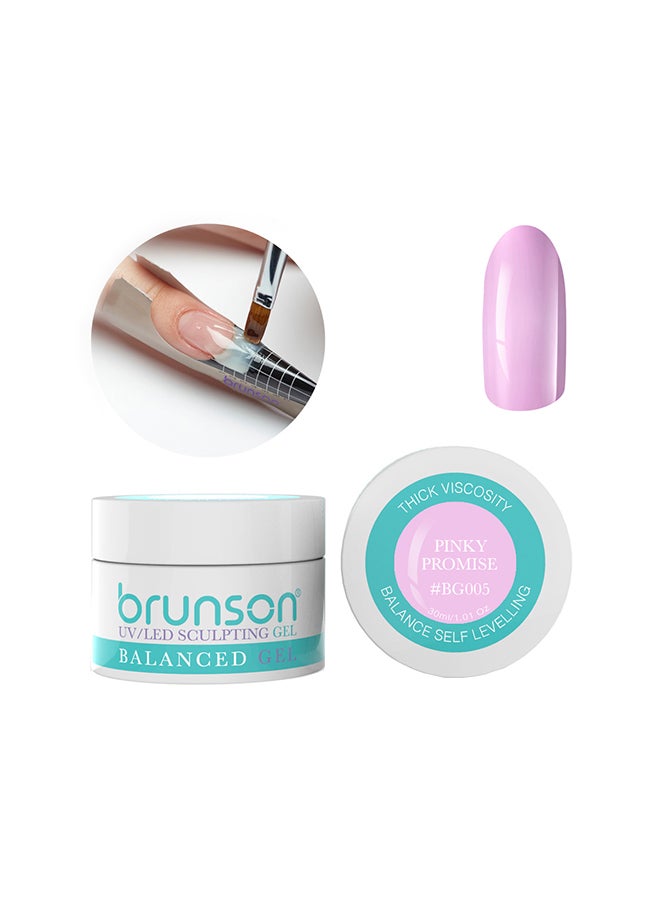 جل بناء تمويه نحت مستوى متوازن جل UV نظام جل أظافر نحت وعد وردي Bg005 - 30 مل