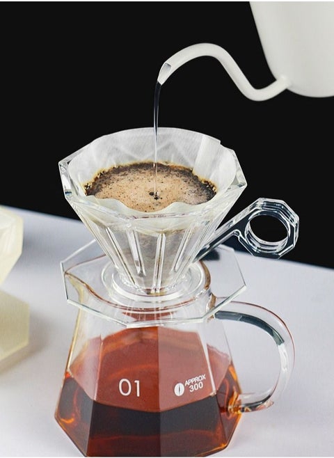 V60 Octagon Coffee Pot 450ML And Octagon Filter Cup Set Pack Of 2